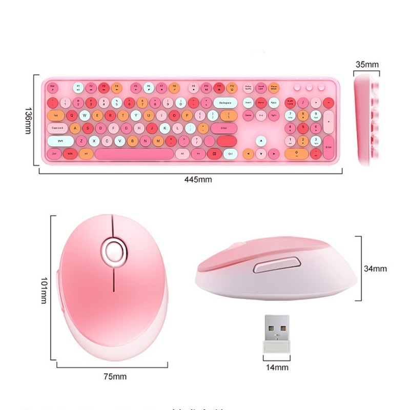 2.4g Desktop Notebook Keyboard Ngarep lan Mouse Set